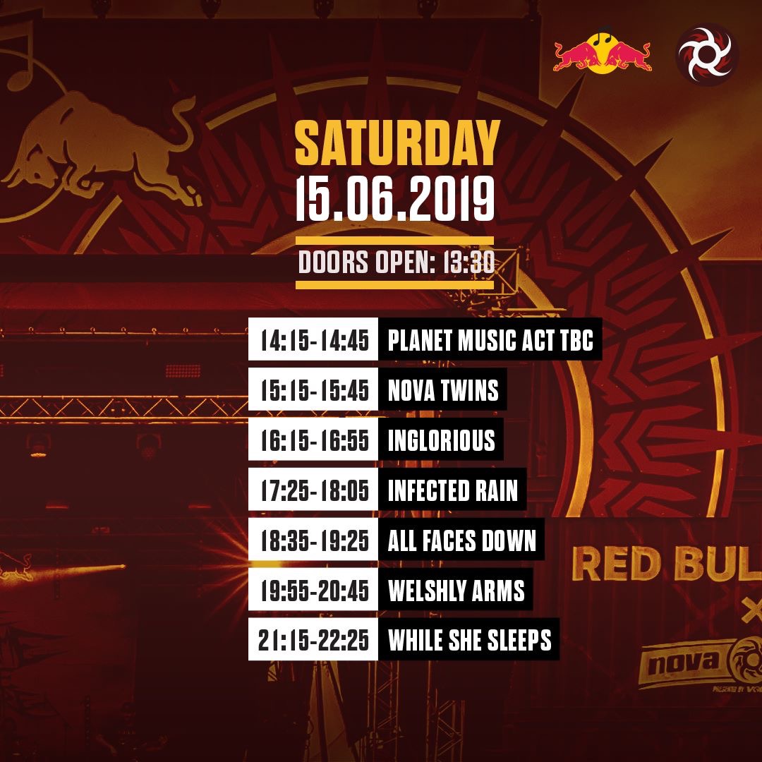 Line Up Red Bull Stage Saturday NOVA ROCK 2019