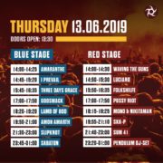 Line Up Thursday NOVA ROCK 2019
