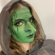 Halloweenkostüm - Grüne Hexe mit Hexennase